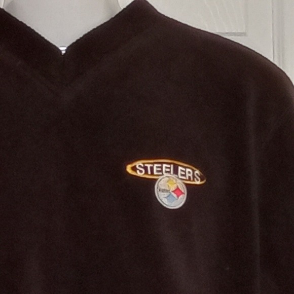 Pittsburgh Steelers Fleece V-Neck Sweater Men's Medium - Picture 2 of 4